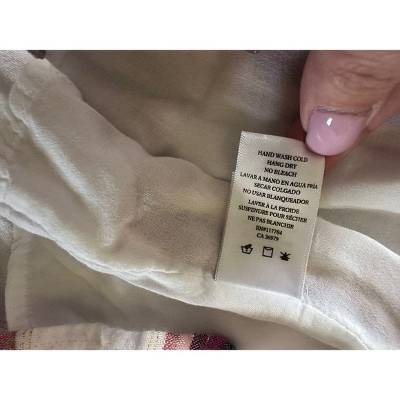 Rails Wrap Dress Women XSmall Cream Jewel Striped Madison Lightweight Sleeveless - Picture 9 of 11